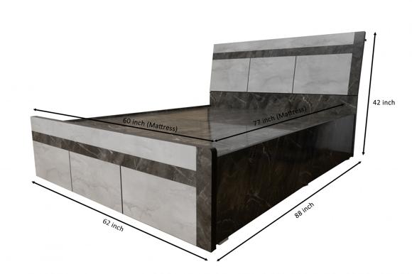 King size bed with sliding storage