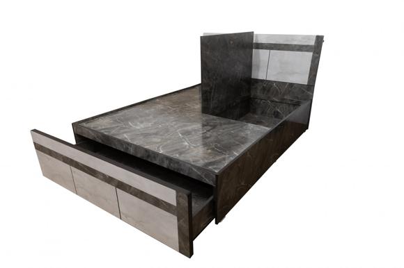 King size bed with sliding storage