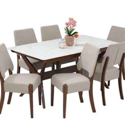 Chicago Smart Top Dining Table 6 Seater & Chicago Dining Chair Set