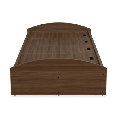 Nilkamal Addison Single Bed With Box Storage (Classic Walnut)