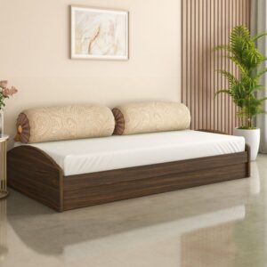 Nilkamal Addison Single Bed With Box Storage (Classic Walnut)