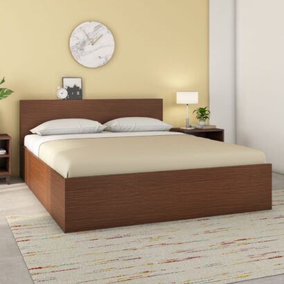 Nilkamal Arthur Plus Queen Bed With Storage (Legno Oak Dark)