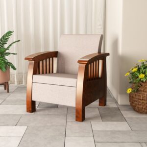 Nilkamal Aspire 1 Seater Plastic Sofa (Walnut)