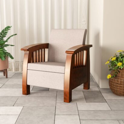 Nilkamal Aspire 1 Seater Plastic Sofa (Walnut)