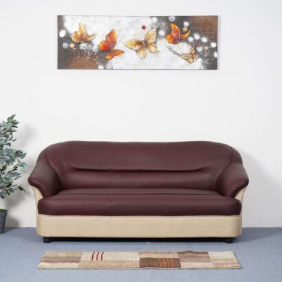 Nilkamal Bright 3 Seater Sofa (Maroon Beige)