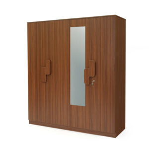 Nilkamal Calipso 4 Door Wardrobe With Mirror (Classic Plank Walnut)