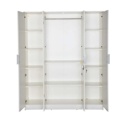 Nilkamal Joyce 4 Door Wardrobe (Frosty White)