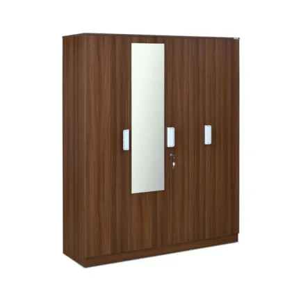 Nilkamal Joyce 4 Door Wardrobe With Mirror (Classic Walnut)