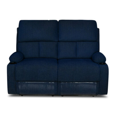 Nilkamal Matt 2 Seater Recliner Sofa with Cup Holder (Blue)