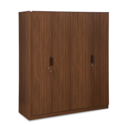 Nilkamal Milford 4 Door Wardrobe (Classic Walnut)
