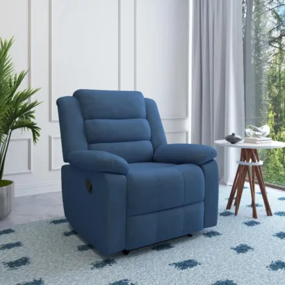 Nilkamal Sierra 1 Seater Manual Recliner Sofa (Blue)