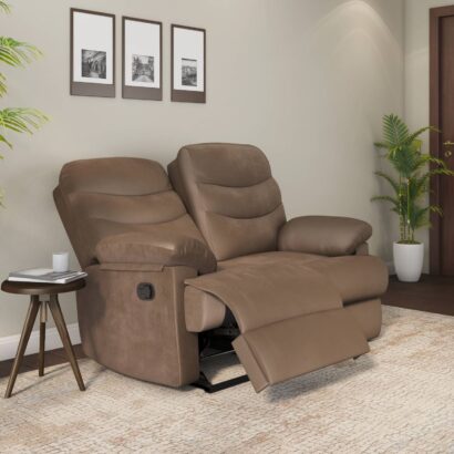 Nilkamal Skelton 2 Seater Manual Recliner (Velvet Brown)