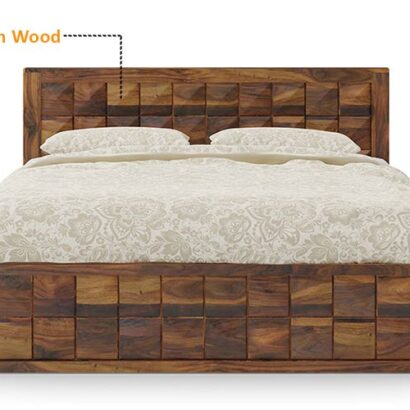 Royaloak Ashoka King Size Bed With Hydraulic Storage in Sheesham Wood