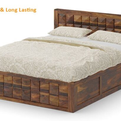 Royaloak Ashoka King Size Bed With Hydraulic Storage in Sheesham Wood