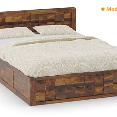 Royaloak Ashoka King Size Bed With Hydraulic Storage in Sheesham Wood