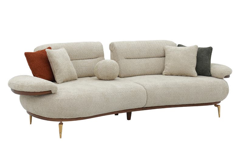 Royaloak Athens Boucle Fabric 3 Seater Sofa & Extendable Backrest