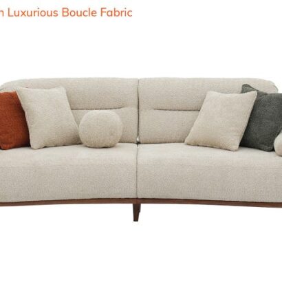 Royaloak Athens Boucle Fabric 3 Seater Sofa & Extendable Backrest