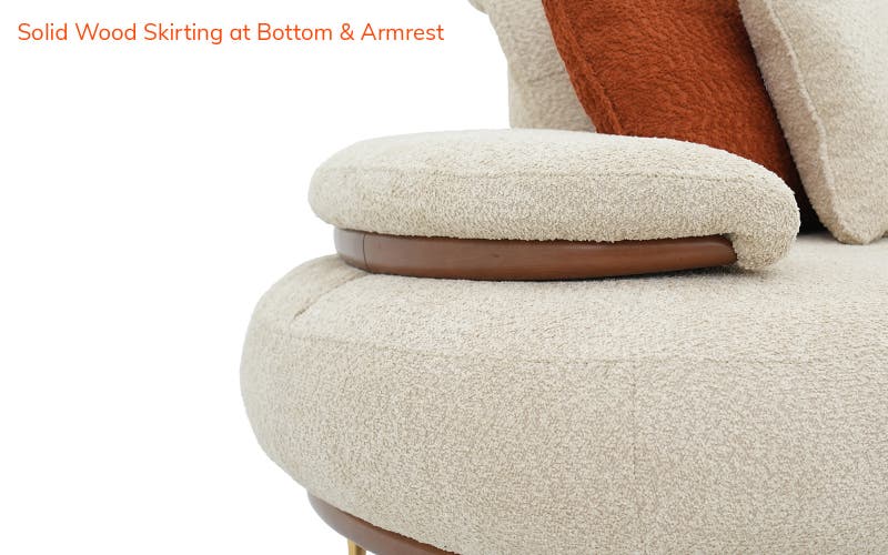 Royaloak Athens Boucle Fabric 3 Seater Sofa & Extendable Backrest