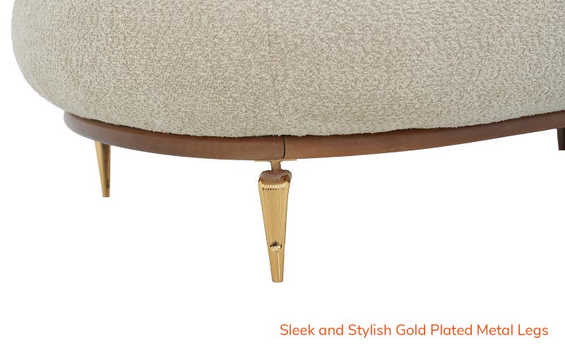 Royaloak Athens Boucle Fabric 3 Seater Sofa & Extendable Backrest