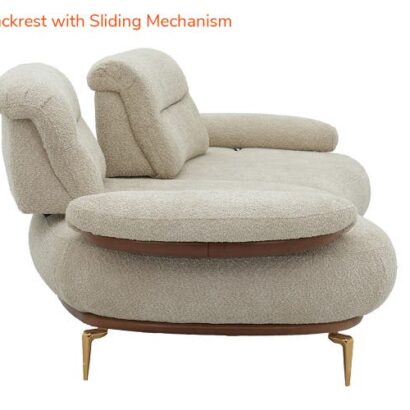 Royaloak Athens Boucle Fabric 3 Seater Sofa & Extendable Backrest