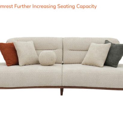 Royaloak Athens Boucle Fabric 3 Seater Sofa & Extendable Backrest