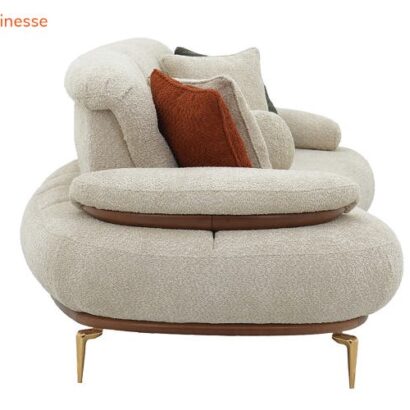 Royaloak Athens Boucle Fabric 3 Seater Sofa & Extendable Backrest