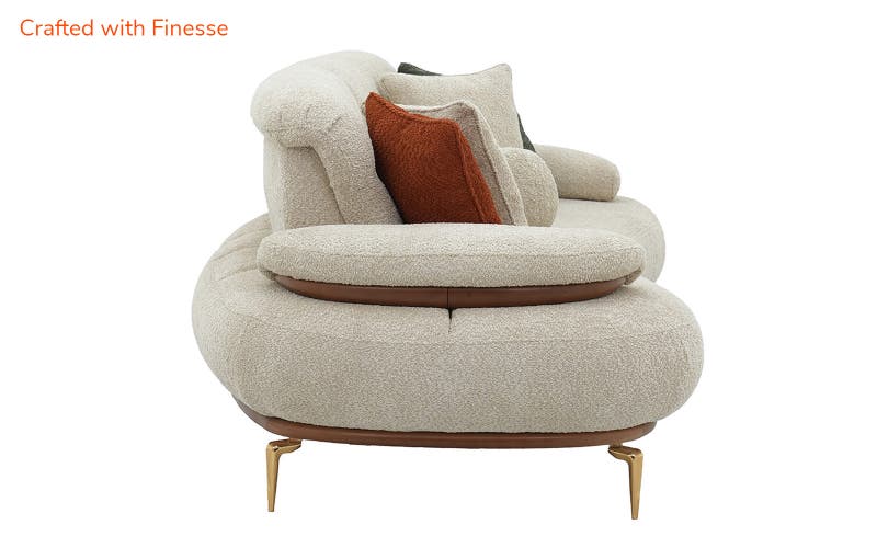 Royaloak Athens Boucle Fabric 3 Seater Sofa & Extendable Backrest