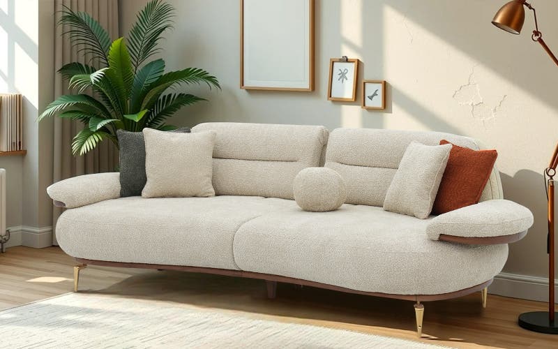 Royaloak Athens Boucle Fabric 3 Seater Sofa & Extendable Backrest Royaloak Athens Boucle Fabric 3 Seater Sofa & Extendable Backrest