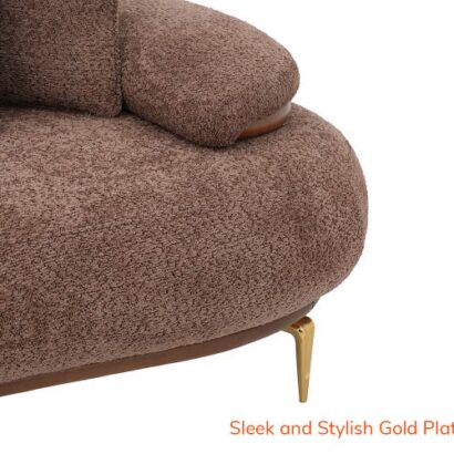 Royaloak Athens Boucle Fabric Four Seater Sofa with Sliding Extendable Backrest