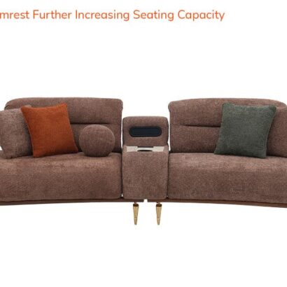 Royaloak Athens Boucle Fabric Four Seater Sofa with Sliding Extendable Backrest
