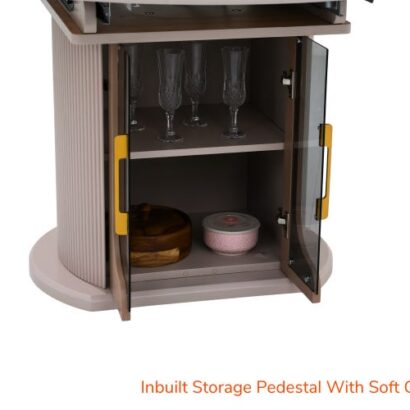 Royaloak Dallas American Extendable Glass Dining Table Six Seater With Inbuilt Cooktop