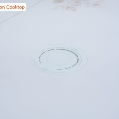 Royaloak Dallas American Extendable Glass Dining Table Six Seater With Inbuilt Cooktop