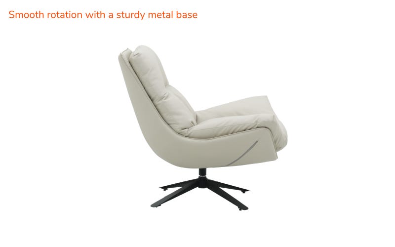 Royaloak Derby Leatherette Single Sofa With Revolving Mechanism