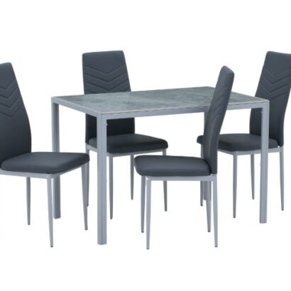 Royaloak Gleam Sintered Top Dining Table Four Seater Set