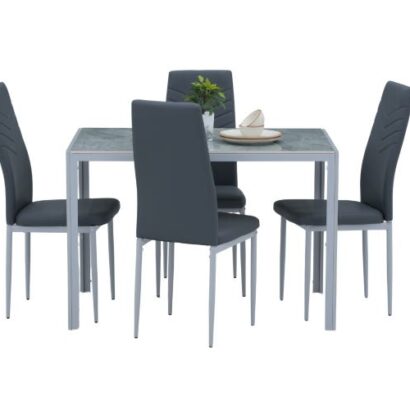 Royaloak Gleam Sintered Top Dining Table Four Seater Set