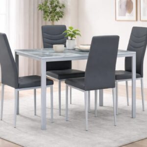 Royaloak Gleam Sintered Top Dining Table Four Seater Set