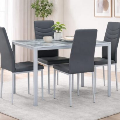 Royaloak Gleam Sintered Top Dining Table Four Seater Set
