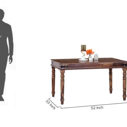 Royaloak Hilton Wooden 4 Seater Sheesham Wood Dining Table