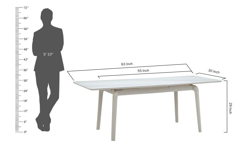 Royaloak Johor Malaysian Glass Extendable Dining Table