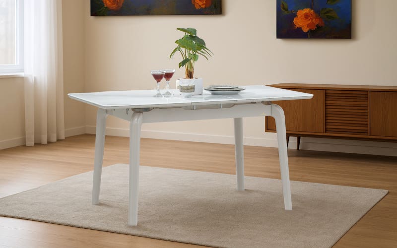 Royaloak Johor Malaysian Glass Extendable Dining Table Royaloak Johor Malaysian Glass Extendable Dining Table