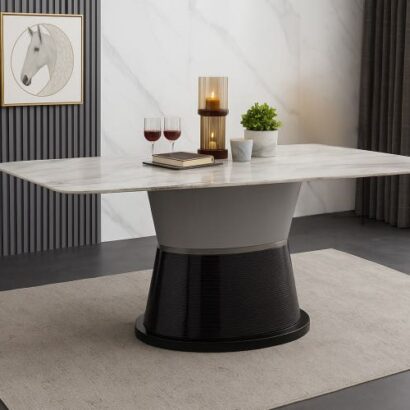 Royaloak Lucca Italian Marble Six Seater Dining Table