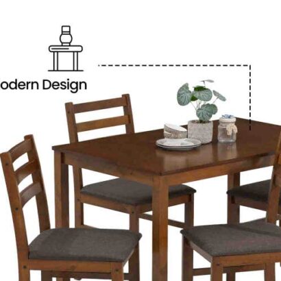 Royaloak Maple Wood Dining Table Set – 4 Seater