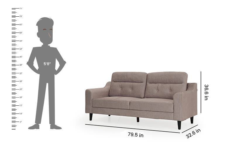 Royaloak Melaka Malaysian Fabric Sofa Three Seater