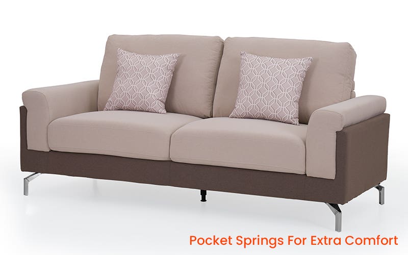 Royaloak Milan Italian 3 Seater Fabric Sofa