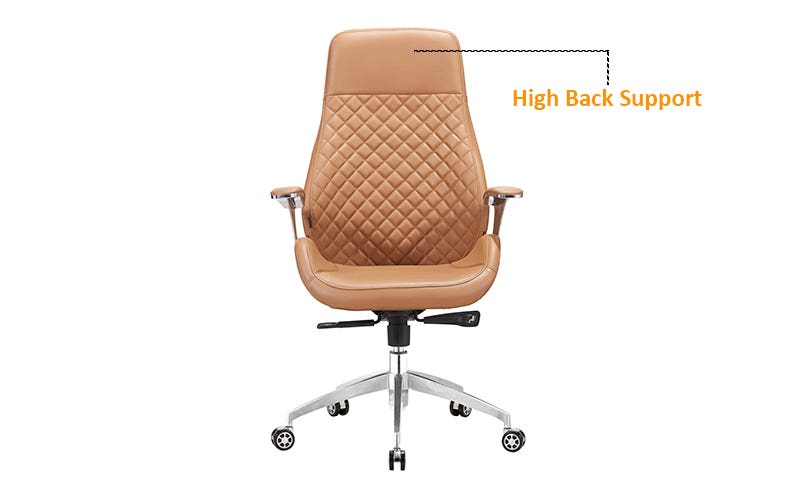 Royaloak Milan Italian Leatherette High Back Chair with Revolving Base
