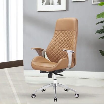 Royaloak Milan Italian Leatherette High Back Chair with Revolving Base