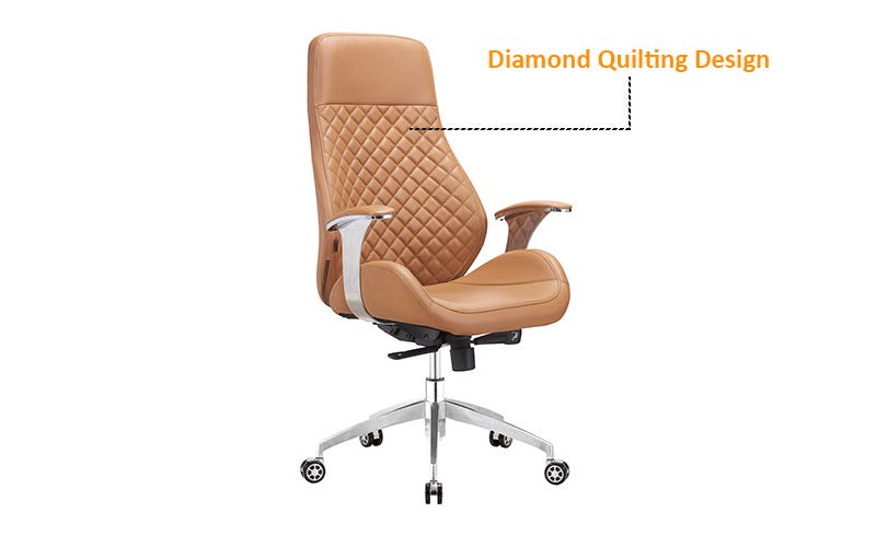 Royaloak Milan Italian Leatherette High Back Chair with Revolving Base