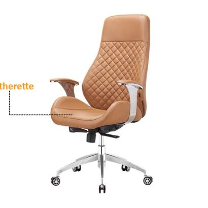 Royaloak Milan Italian Leatherette High Back Chair with Revolving Base