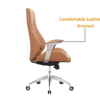 Royaloak Milan Italian Leatherette High Back Chair with Revolving Base