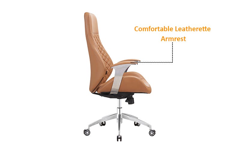 Royaloak Milan Italian Leatherette High Back Chair with Revolving Base